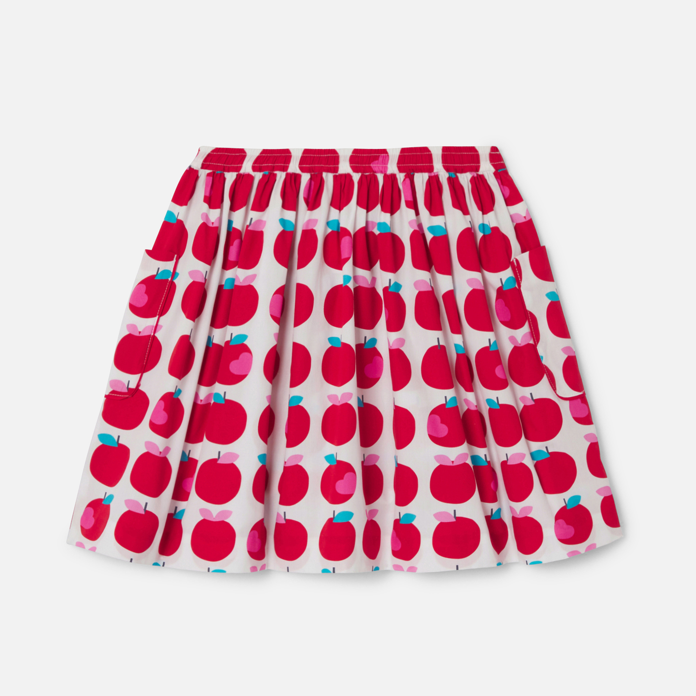 Girl apple print skirt