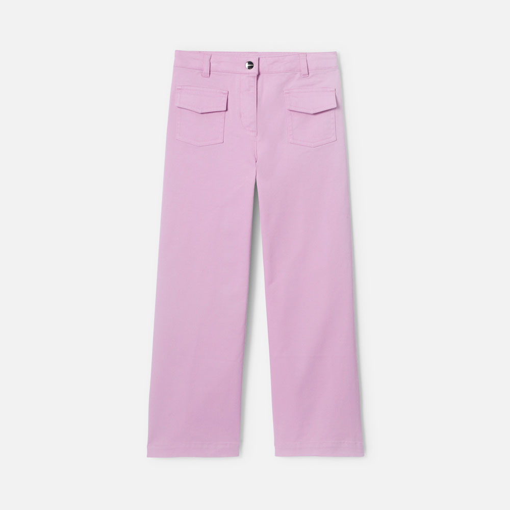 Girl wide-leg trousers in twill