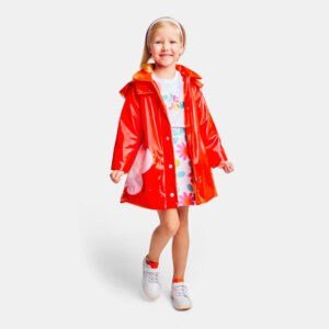 Girl patent raincoat