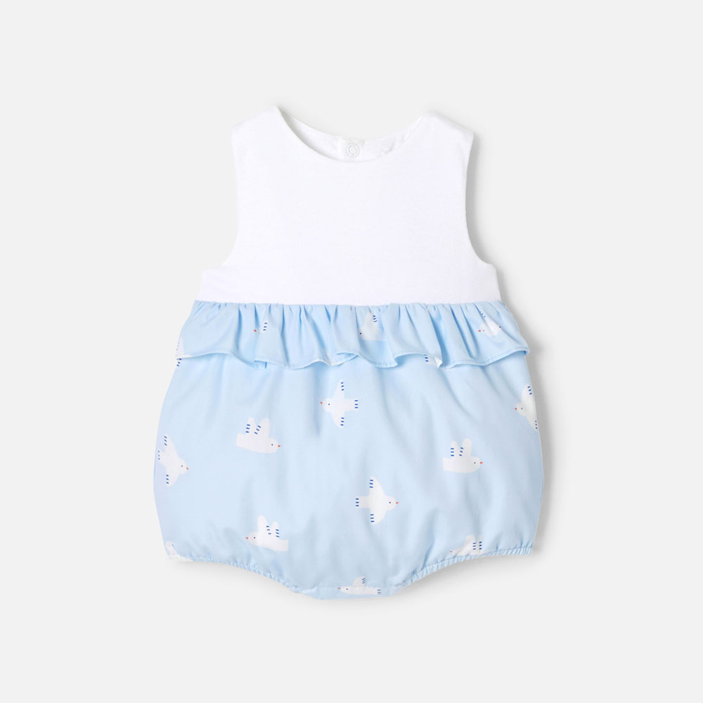 Baby girl two-material romper