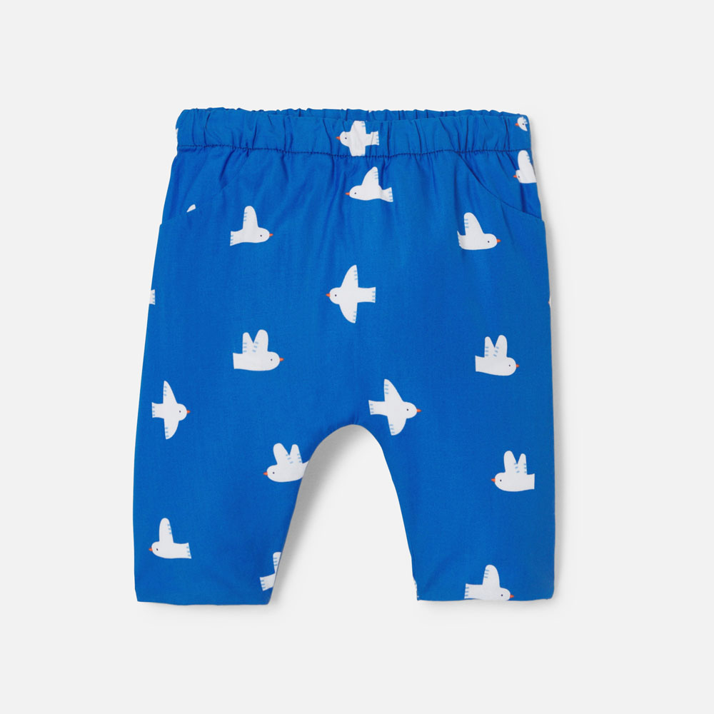 Baby boy trousers in printed poplin