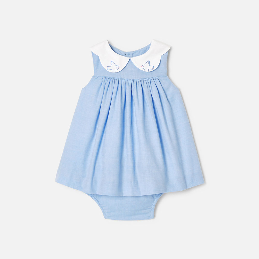 Baby girl dress in chambray