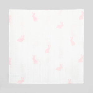 Oversized swaddling cloth with rabbit print