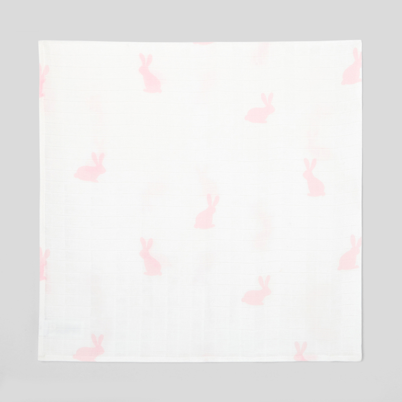 Oversized swaddling cloth with rabbit print