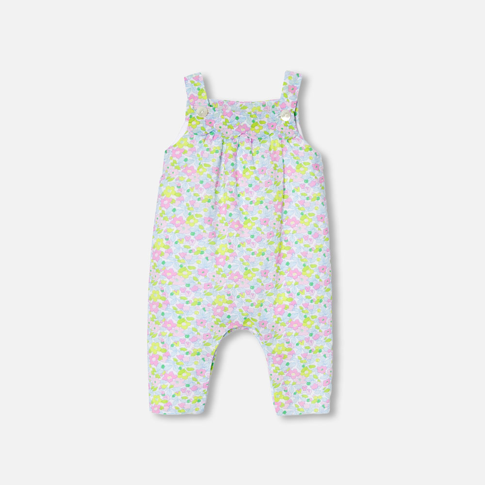 Baby girl dungarees in Liberty fabric