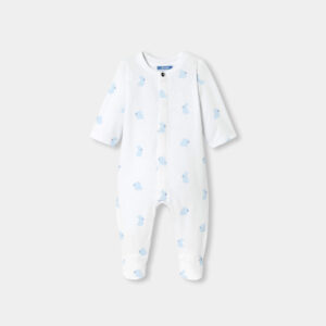 Baby pyjamas in fleece with a bunny pattern