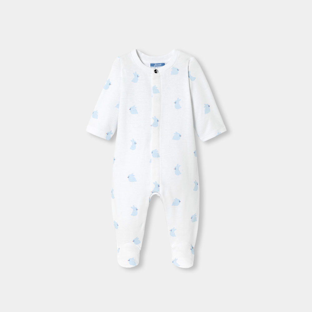 Baby pyjamas in fleece with a bunny pattern