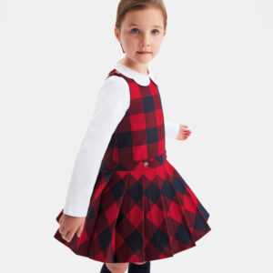 Girl flannel pinafore dress