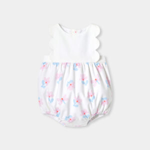 Baby girl romper in cotton piqué