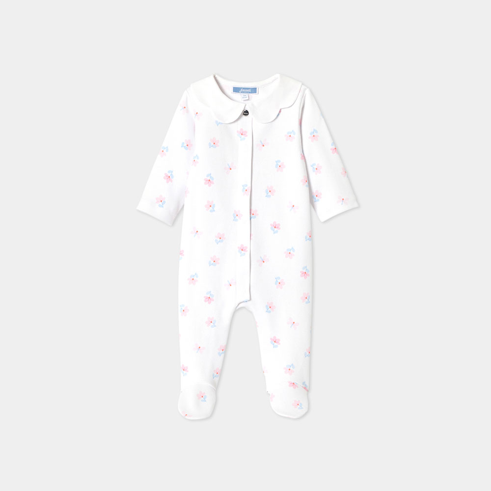 Baby girl sleepsuit in interlock