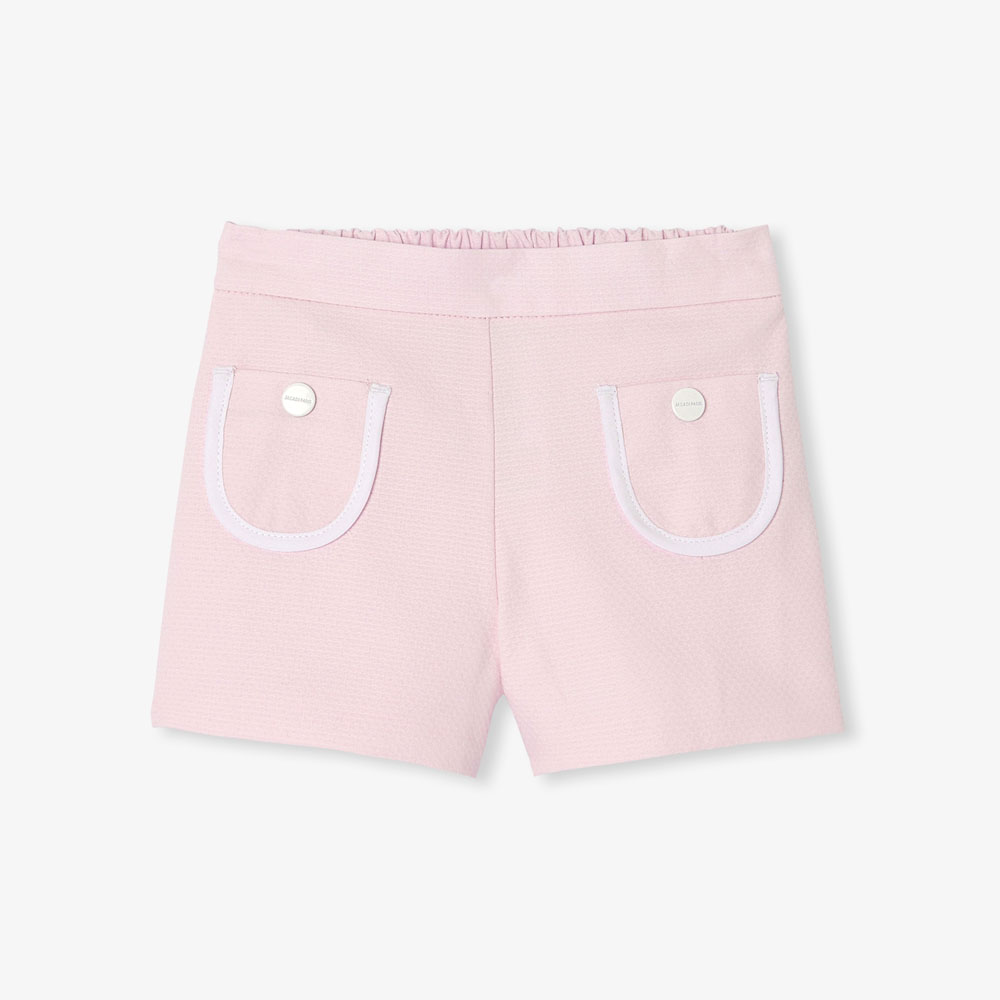 Baby girl shorts in honeycomb piqué