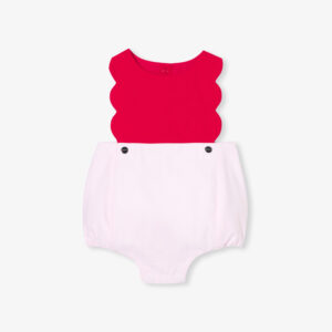 Baby girl romper in cotton piqué