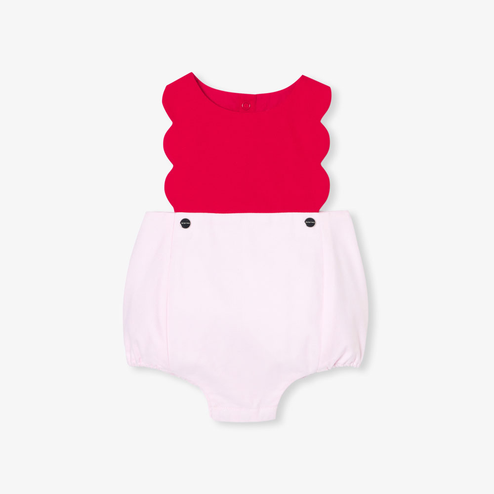 Baby girl romper in cotton piqué