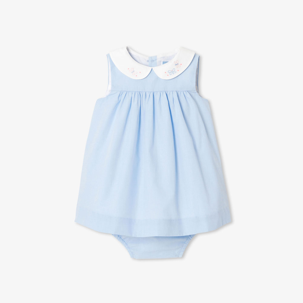 Baby girl dress in fil à fil