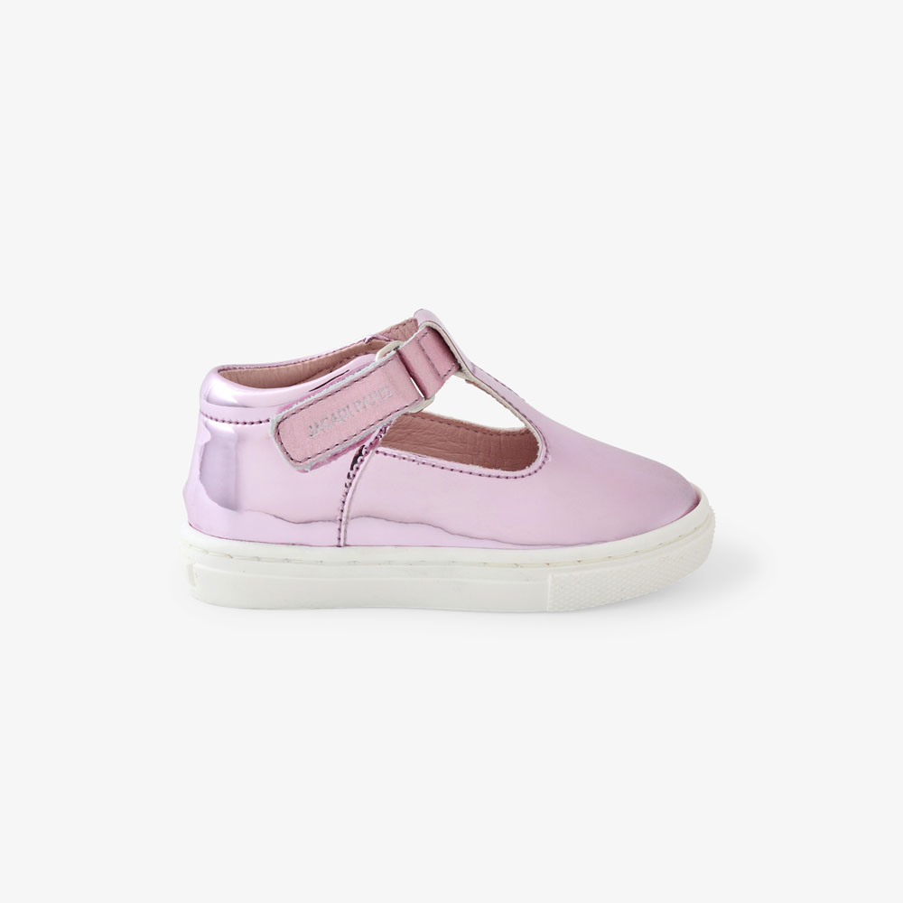 Baby girl Iridescent leather T-bar shoes