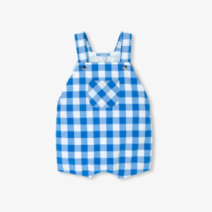 Baby boy gingham short overalls