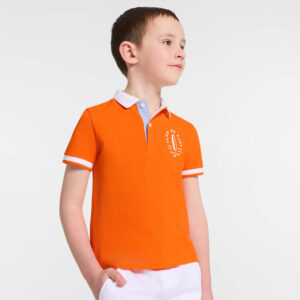 Boy polo shirt in mini piqué