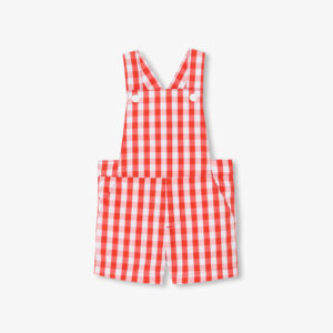 Baby boy short overalls in gingham