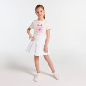Girl pleated skirt in gabardine