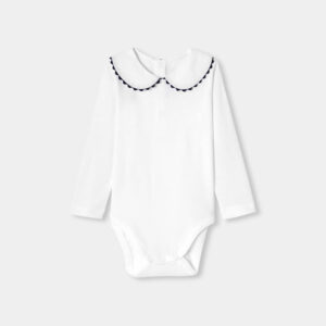 Baby girl bodysuit with Peter Pan collar