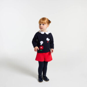 Baby girl shorts in milleraies velvet