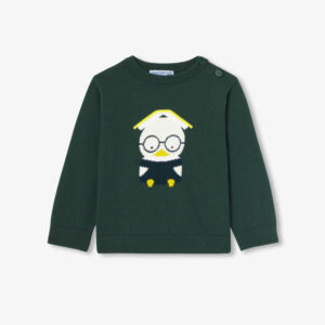Baby boy jumper in cotton and wool