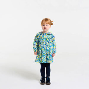 Baby girl dress in velvet Liberty fabric