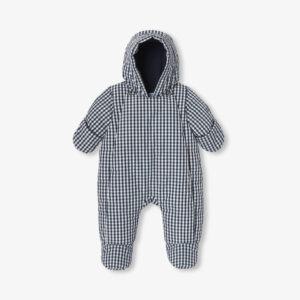 Baby boy pramsuit in gingham nylon