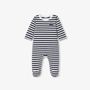 Baby boy pyjamas in striped fleece