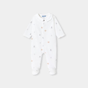 Baby boy pyjamas in printed velvet