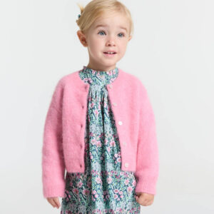 Baby girl cardigan in wool and alpaca