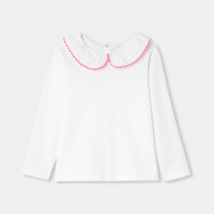 Girl t-shirt with fancy collar