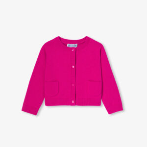 Baby girl cardigan in cotton and wool