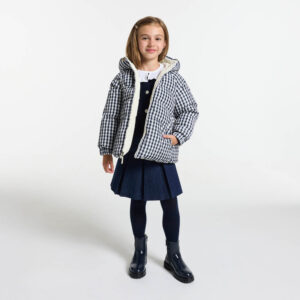 Girl short reversible down jacket