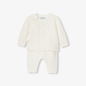 Baby comfort set in garter-stitch knit