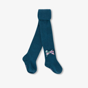 Baby girl tights with Liberty fabric bow