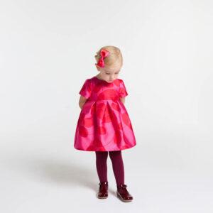 Baby girl Christmas dress in jacquard fabric
