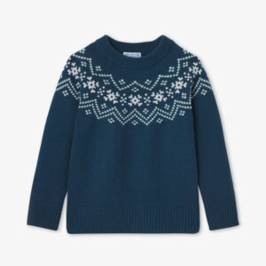 Boy sweater with jacquard collar