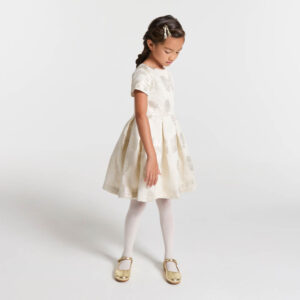 Girl dress jacquard bow