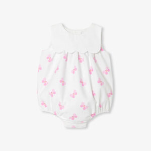 Baby girl romper in cotton piqué