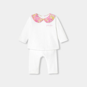 Baby girl comfort set in quilted cotton jersey
