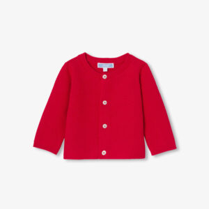 Baby cardigan in garter stitch cotton