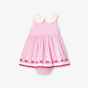 Baby girl sleeveless dress in poplin