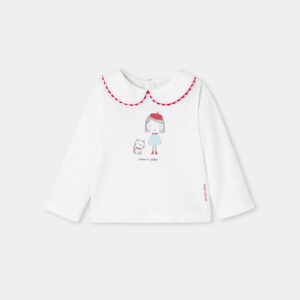 Baby girl cotton T-shirt with long sleeves