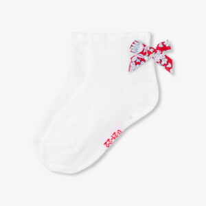 Baby girl socks with Liberty fabric bow