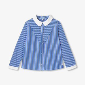 Girl striped poplin shirt