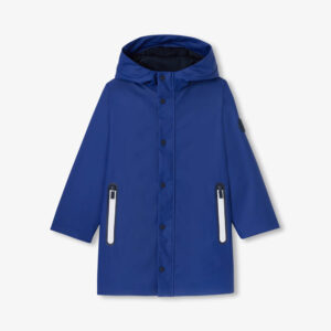 Water-repellent children's parka with rubber effect