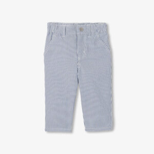 Baby boy trousers in striped twill