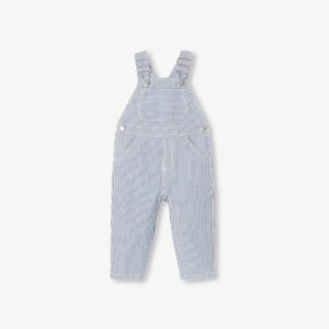 Baby dungarees in striped twill
