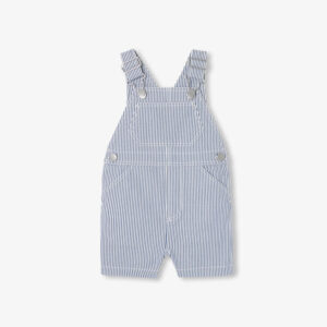 Baby boy striped twill dungaree shorts